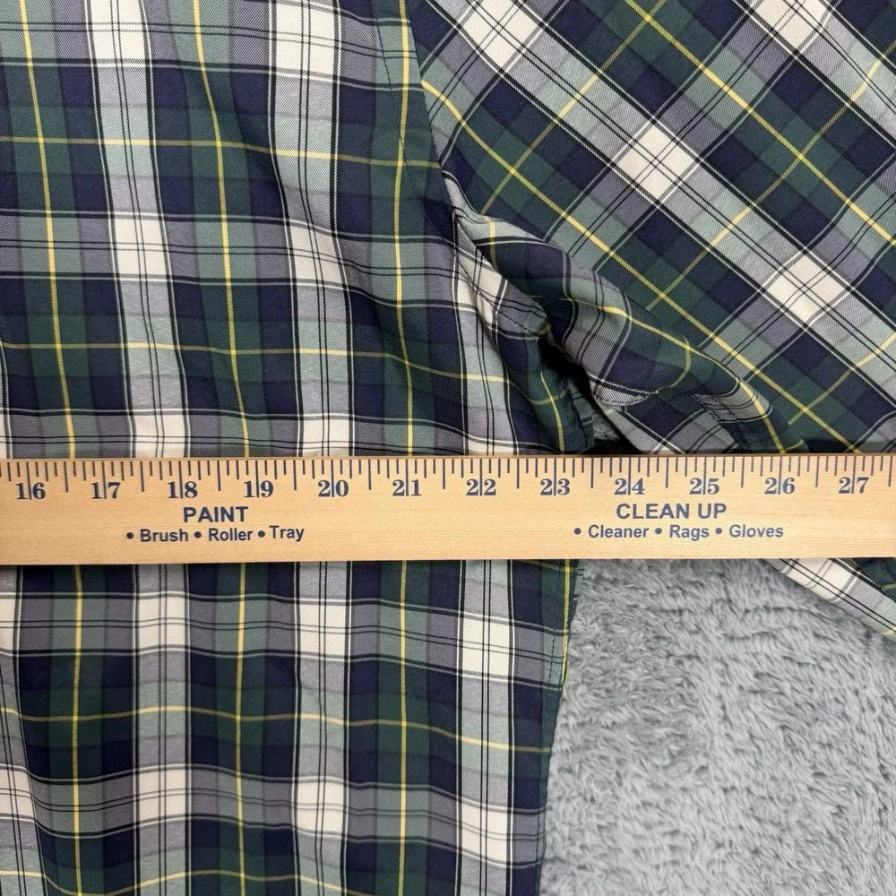 Untuckit Dole Shirt Mens XL Green Plaid 100% Polyester Long Sleeve Button Down - Picture 6 of 8